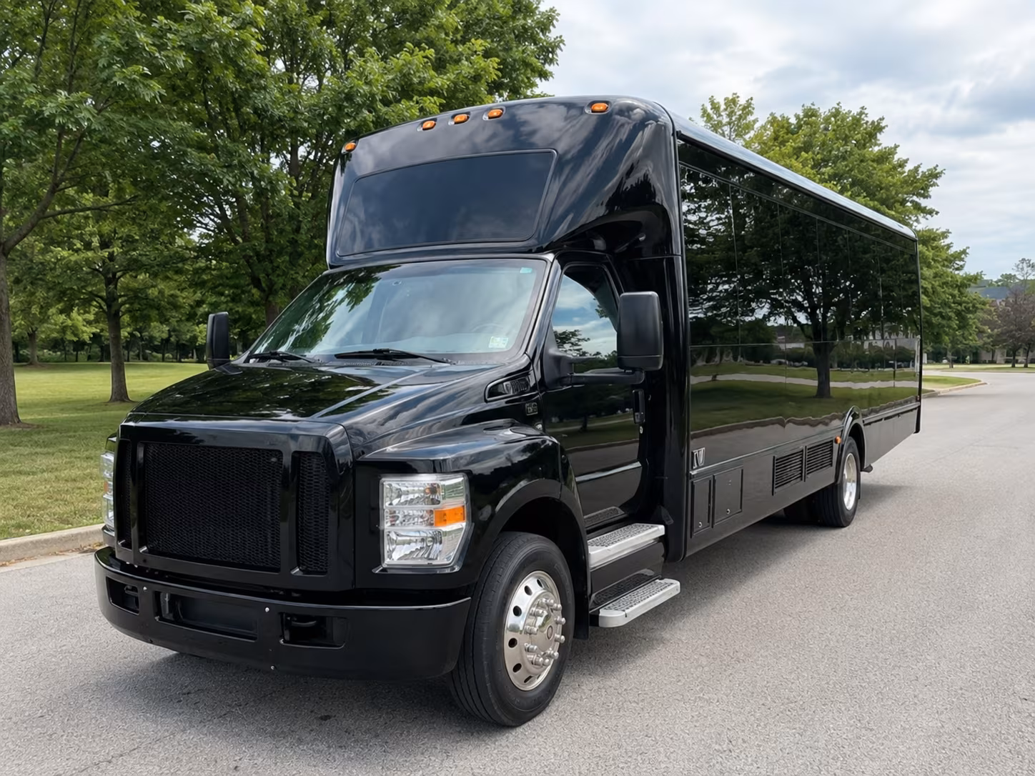 Passenger seating aboard a party bus rental serving The Bronx