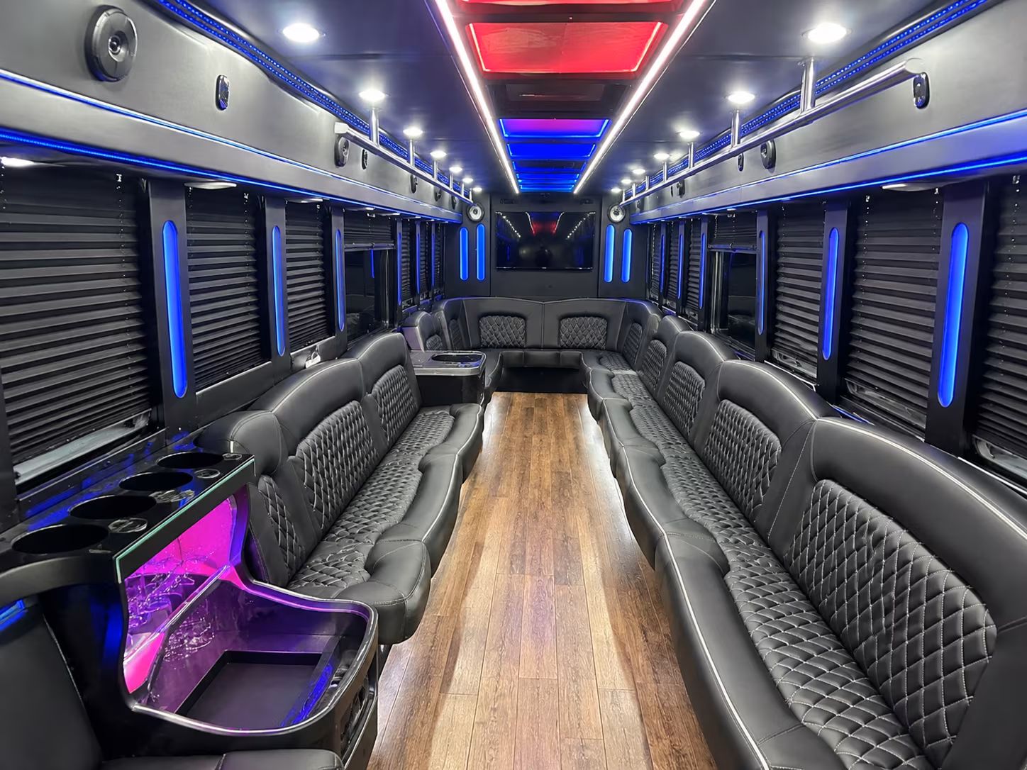 The Bronx Sporting Event Transportation party bus interior