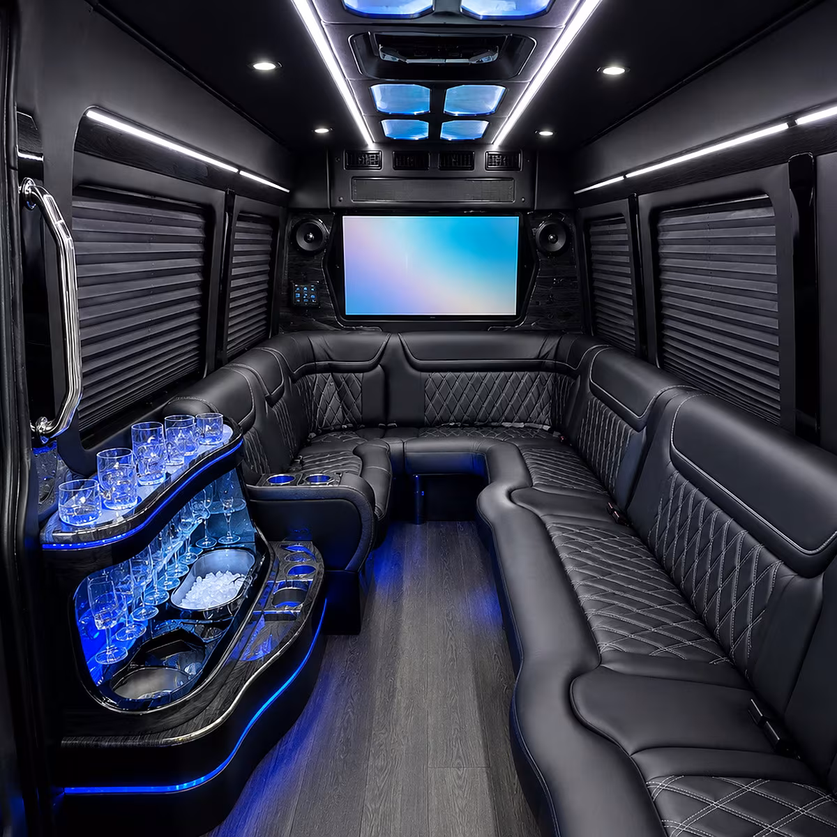 The Bronx the bronx bachelor bachelorette party bus rental party bus interior