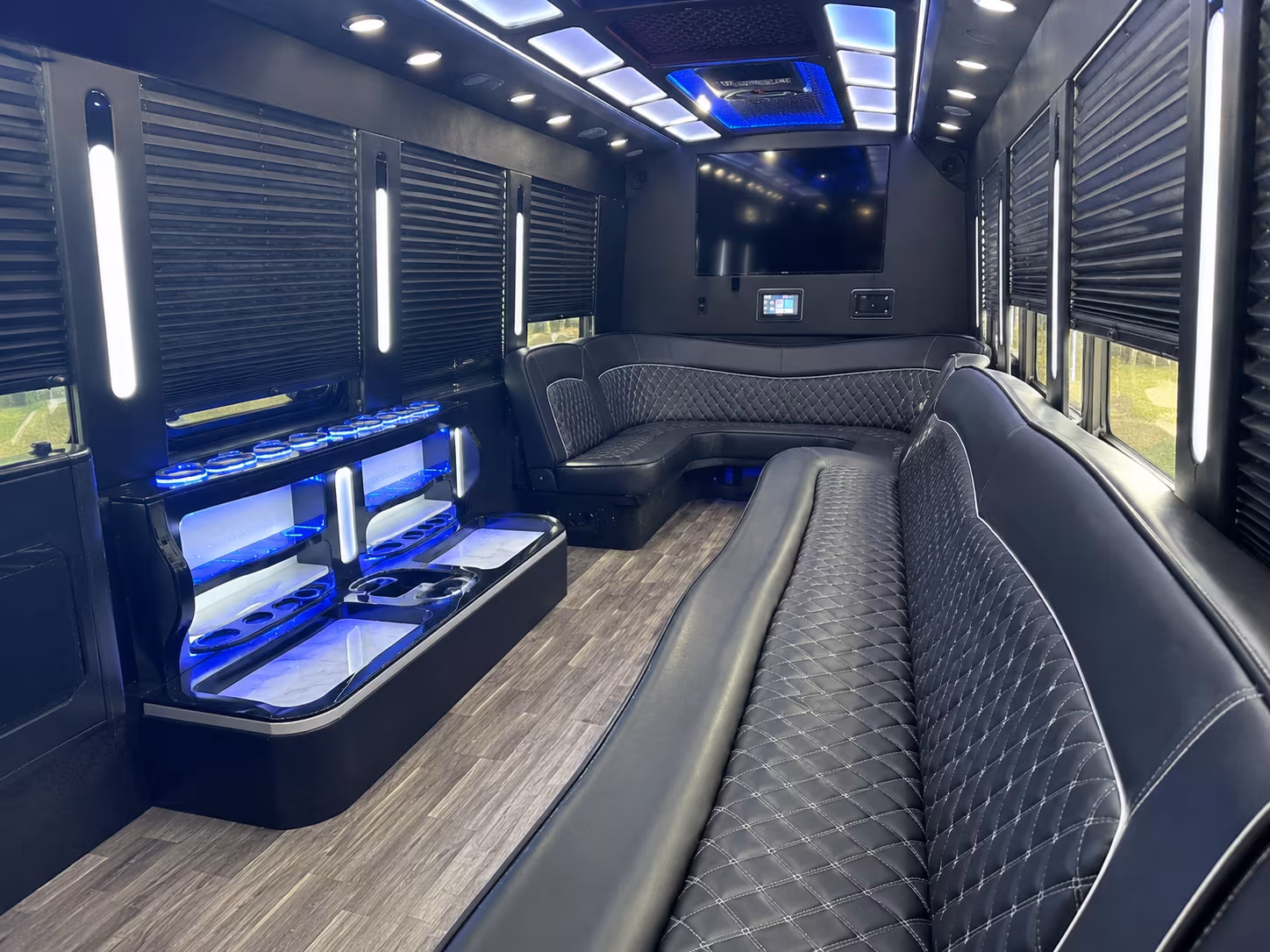 The Bronx Wedding Transportation party bus interior