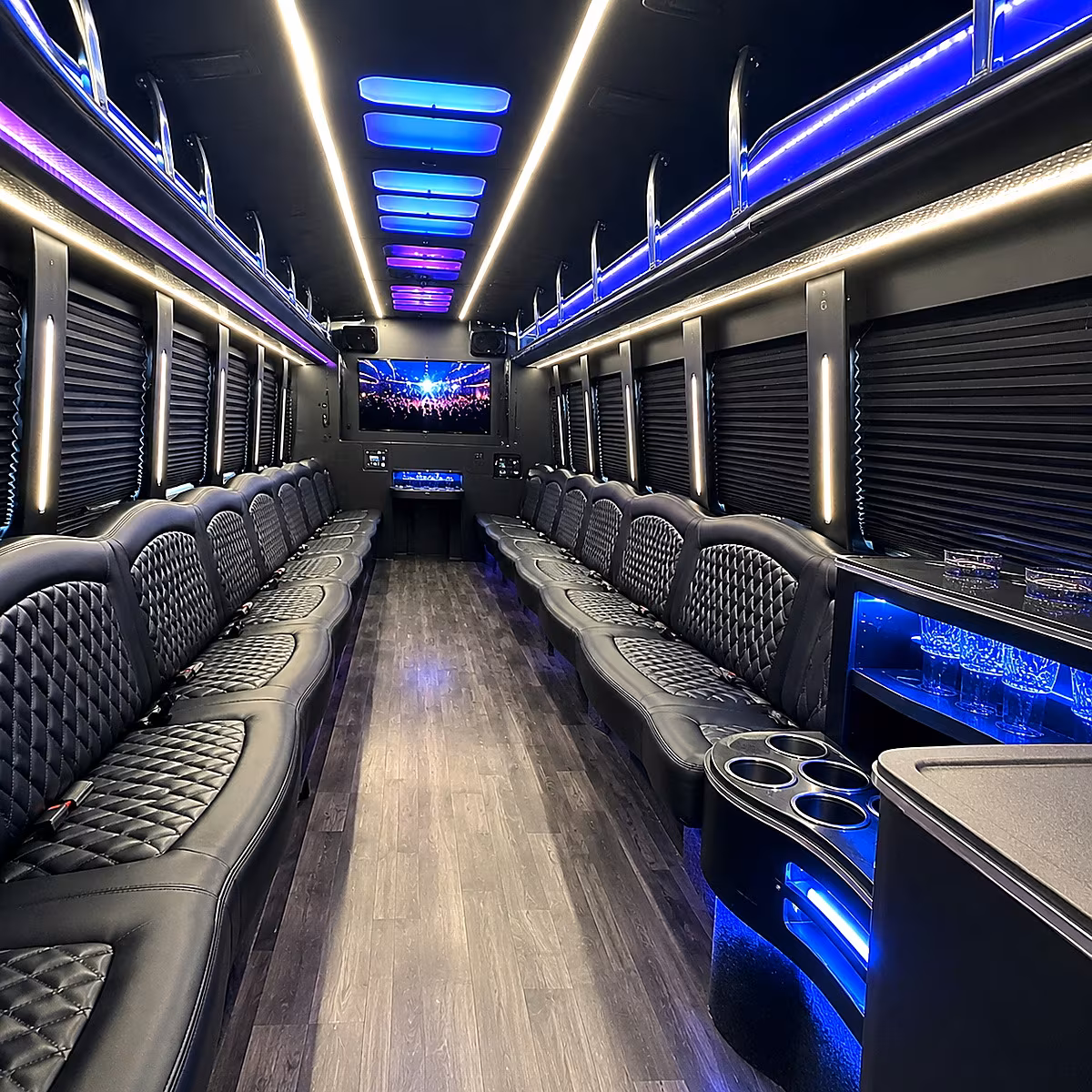 The Bronx Winery Tour & Pub Crawl Transportation party bus interior