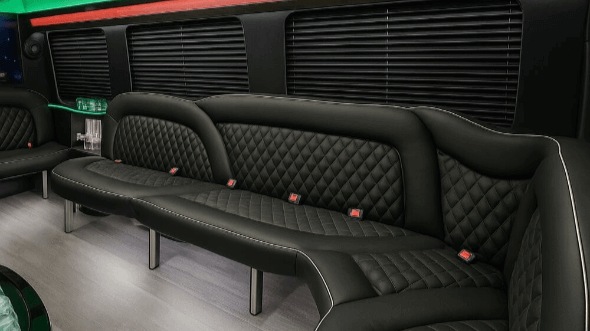 Interior of Charter Bus Company Clifton's 14 Passenger Sprinter Limousine in Clifton