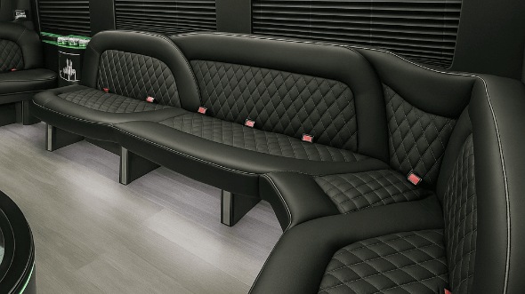 Interior of Charter Bus Company Yonkers's 14 Passenger Sprinter Limousine in Yonkers