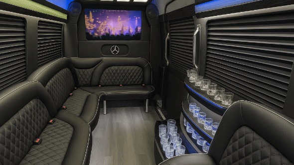 Interior of Charter Bus Company Yonkers's 15 Passenger Party Bus in Yonkers