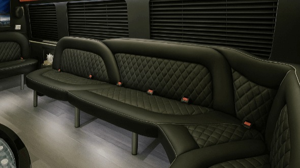 Interior of Charter Bus Company Clifton's 18 Passenger Party Bus in Clifton