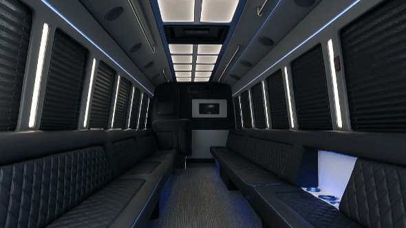 Interior of Charter Bus Company Jersey City's 20 Passenger Party Bus in Jersey City