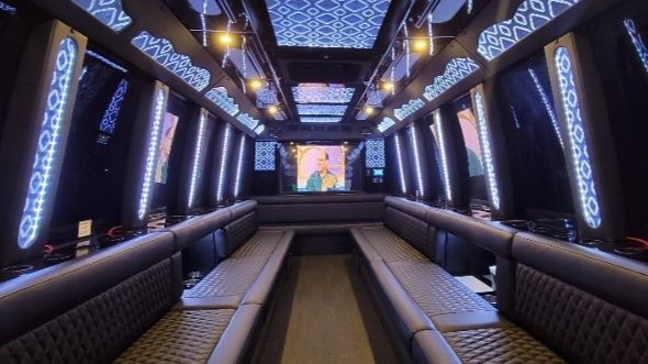 Interior of The Bronx Party Bus Company's 20 Passenger Party Bus in The Bronx