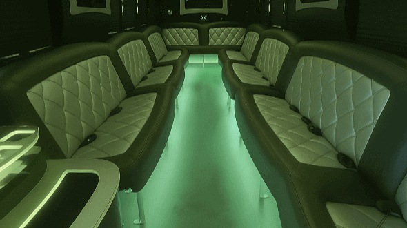 Interior of Charter Bus Company Elizabeth's 25 Passenger Party Bus in Elizabeth