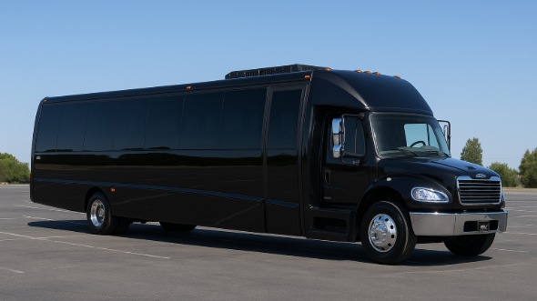 Exterior of Charter Bus Company Elizabeth's 28 Passenger Party Bus in Elizabeth