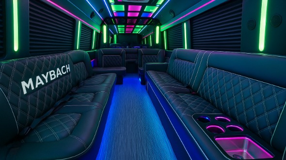 Interior of The Bronx Party Bus Company's 28 Passenger Party Bus in The Bronx
