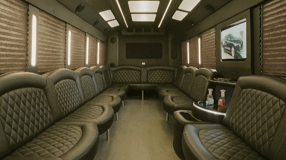 Interior of Charter Bus Company Yonkers's 28 Passenger Party Bus in Yonkers