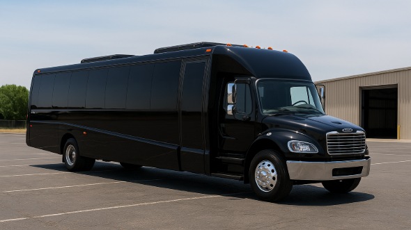 Exterior of Charter Bus Company Elizabeth's 30 Passenger Party Bus in Elizabeth