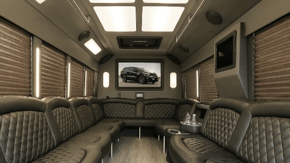 Interior of Charter Bus Company Passaic's 30 Passenger Party Bus in Passaic