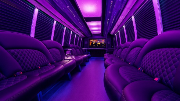 40 passenger party bus interior