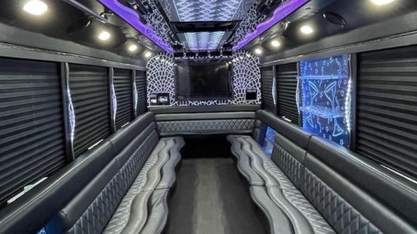 Interior of Charter Bus Company Passaic's 50 Passenger Party Bus in Passaic