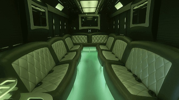 Interior of The Bronx Party Bus Company's 50 Passenger Party Bus in The Bronx