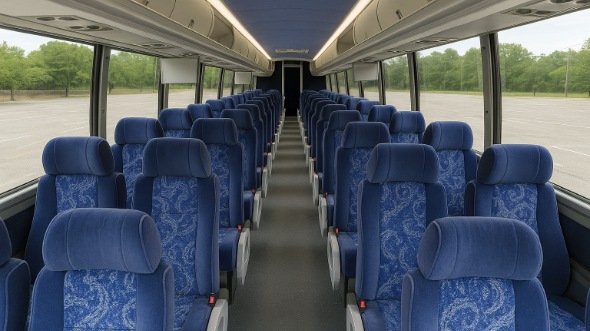 Interior of Charter Bus Company The Bronx's 54 Passenger Charter Bus in The Bronx