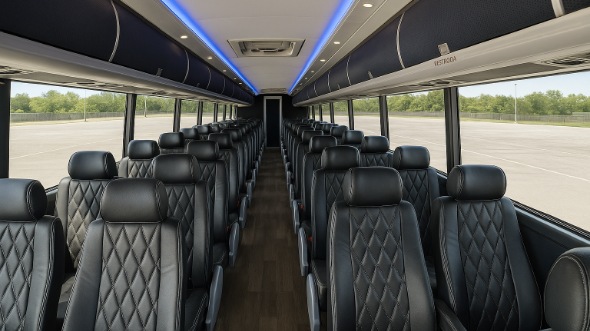 Interior of Charter Bus Company The Bronx's 56 Passenger Charter Bus in The Bronx