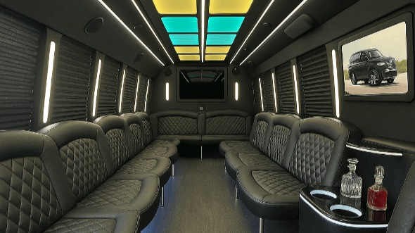 the bronx 25 passenger party bus inside