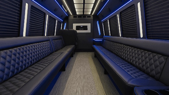 the bronx 50 passenger party bus inside
